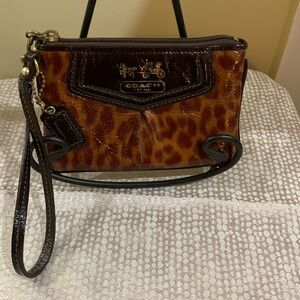 Small Coach Animal Print Wristlet